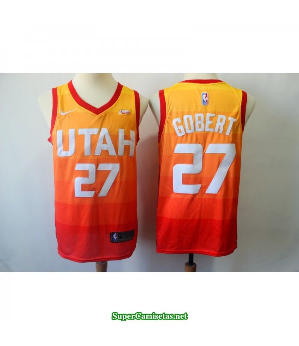 Camiseta 2018 Gobert 27 naranja Utah Jazz