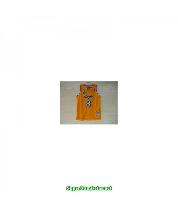 Camiseta Kobe Bryant 8 amarilla retro Angeles Lakers