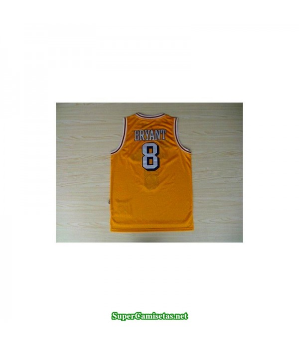Camiseta Kobe Bryant 8 amarilla retro Angeles Lakers