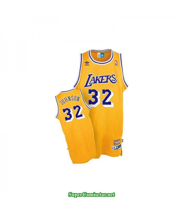 Camiseta Johnson 32 retro hardwood classic amarilla Angeles Lakers