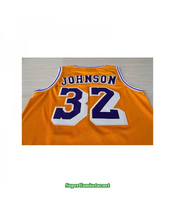 Camiseta Johnson 32 retro hardwood classic amarilla Angeles Lakers
