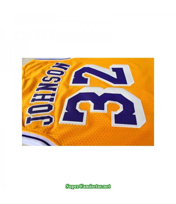 Camiseta Johnson 32 retro hardwood classic amarilla Angeles Lakers