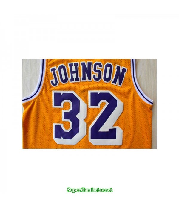 Camiseta Johnson 32 retro hardwood classic amarilla Angeles Lakers