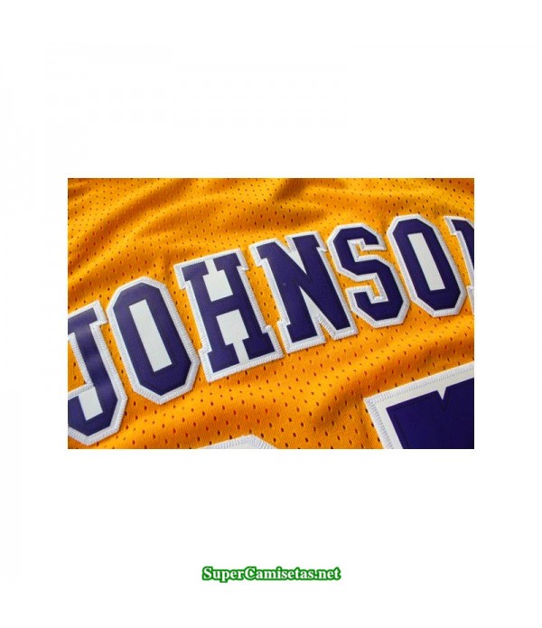 Camiseta Johnson 32 retro hardwood classic amarilla Angeles Lakers