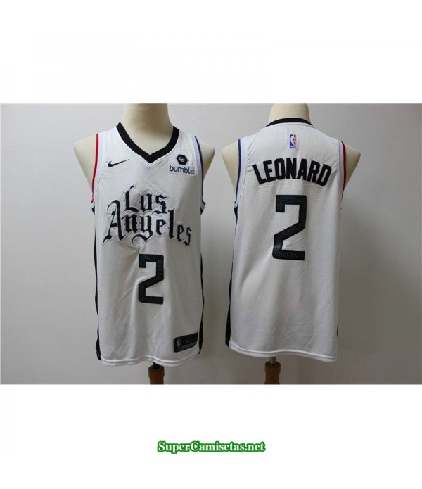 Camiseta 2020 Leonard 2 blanca Angeles Clippers b