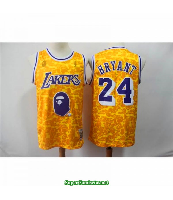 Camiseta Kobe Bryant 24 amarilla Angeles Lakers MNO