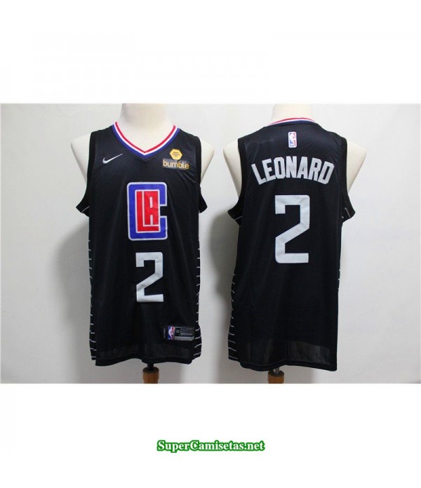 Camiseta 2019 Leonard 2 negra Angeles Clippers b
