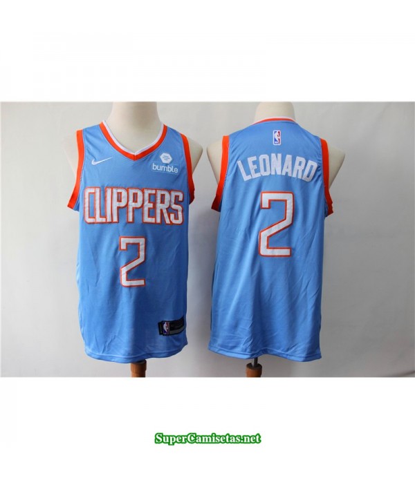 Camiseta 2019 Leonard 2 azul Angeles Clippers b