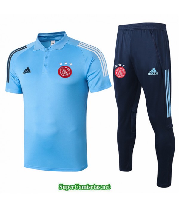 Tailandia Camiseta Kit De Entrenamiento Afc Ajax Polo Azul Claro 2020