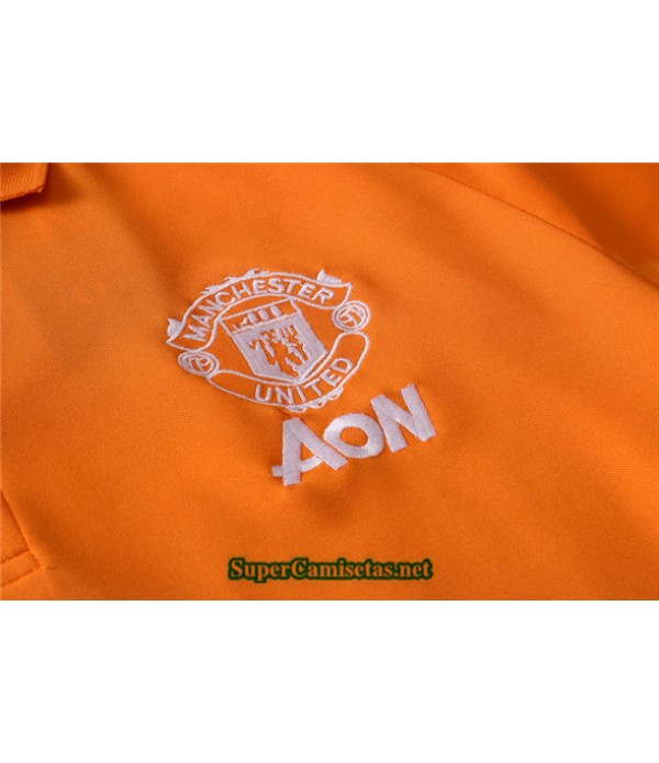 Tailandia Camiseta Kit De Entrenamiento Manchester United Polo Naranja 2020