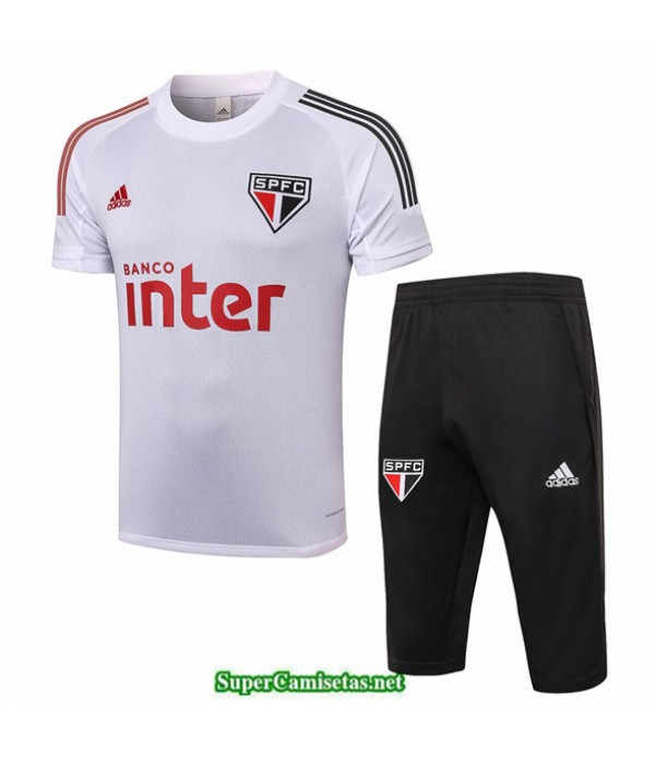 Tailandia Camiseta Kit De Entrenamiento Sao Paulo 3/4 Blanco 2020