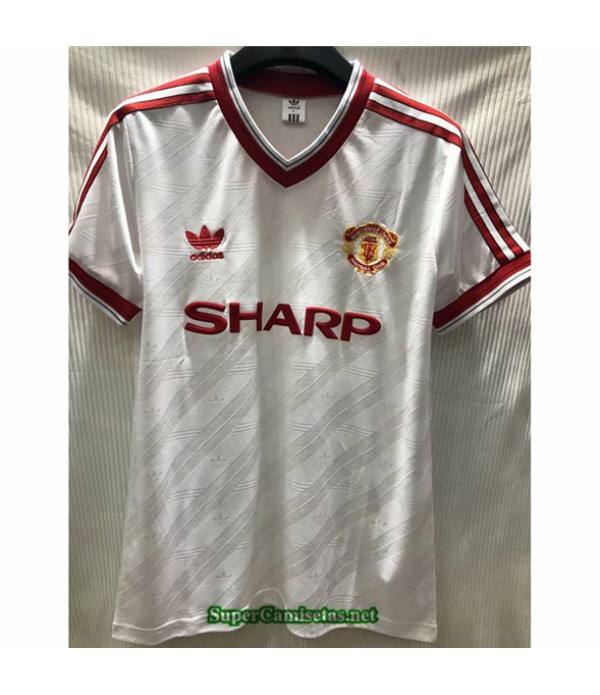 Tailandia Camisetas Clasicas Segunda Manchester United Hombre Blanco 1986