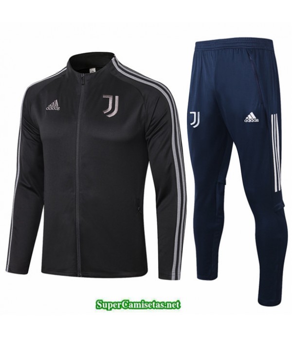 Tailandia Veste Survetement Juventus Negro/gris 2020 Cuello Alto