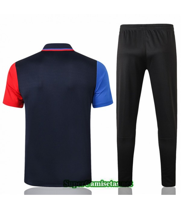 Tailandia Camiseta Kit De Entrenamiento Barcelona Polo Azul Marino Azul/rojo 2020/21