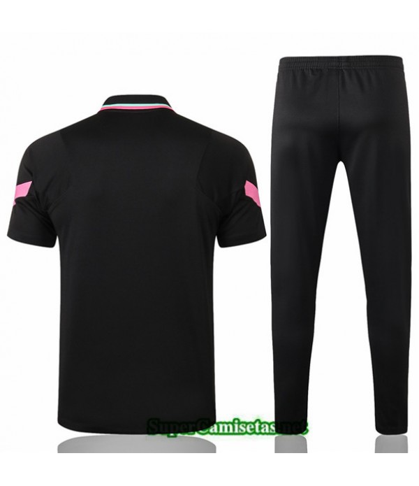 Tailandia Camiseta Kit De Entrenamiento Barcelona Polo Negro 2020/21