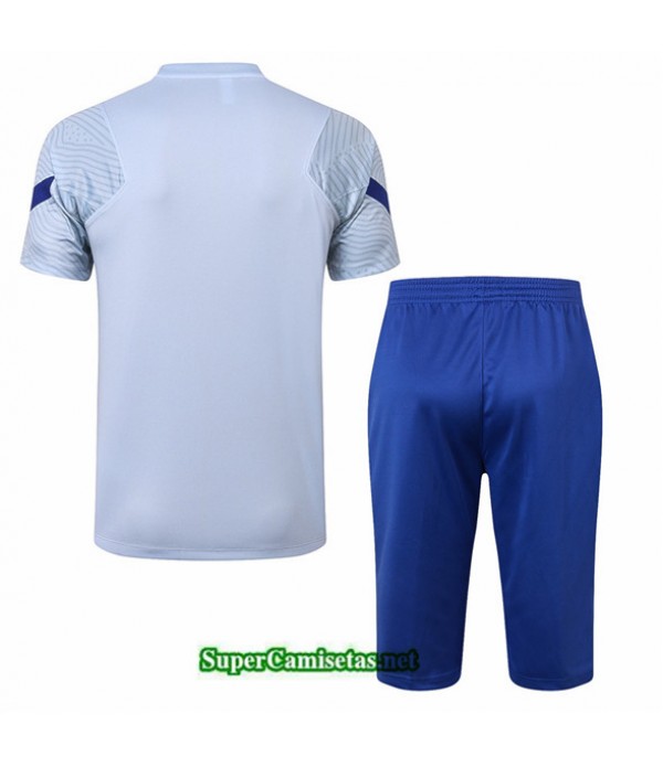 Tailandia Camiseta Kit De Entrenamiento Chelsea 3/4 Gris Claro 2020/21