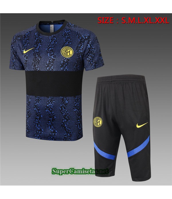Tailandia Camiseta Kit De Entrenamiento Inter Milan 3/4 Azul/negro 2020/21