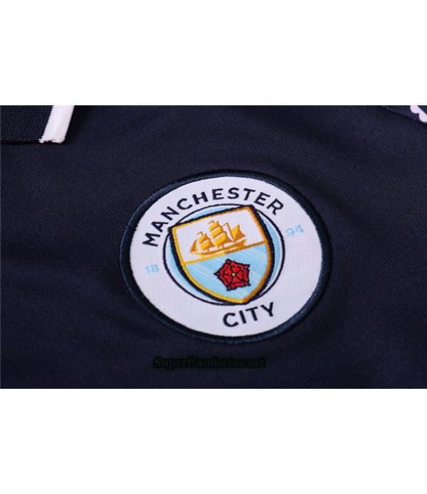 Tailandia Camiseta Kit De Entrenamiento Manchester City Polo Azul Marino 2020/21