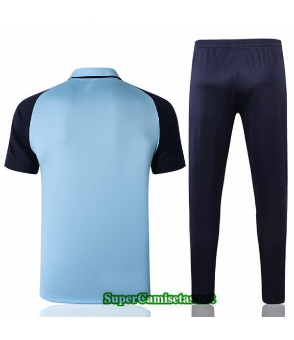 Tailandia Camiseta Kit De Entrenamiento Manchester City Polo Azul Claro/azul Marino 2020/21