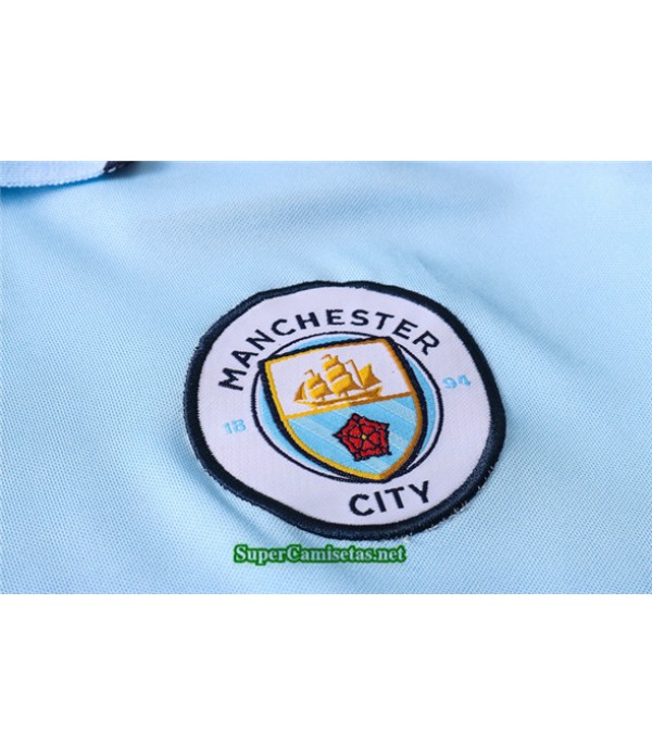 Tailandia Camiseta Kit De Entrenamiento Manchester City Polo Azul Claro/azul Marino 2020/21