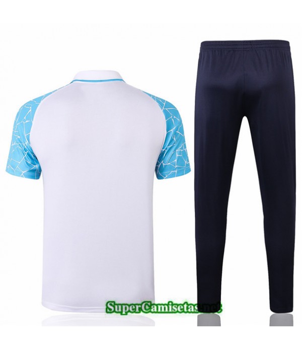 Tailandia Camiseta Kit De Entrenamiento Manchester City Polo Blanco/azul 2020/21