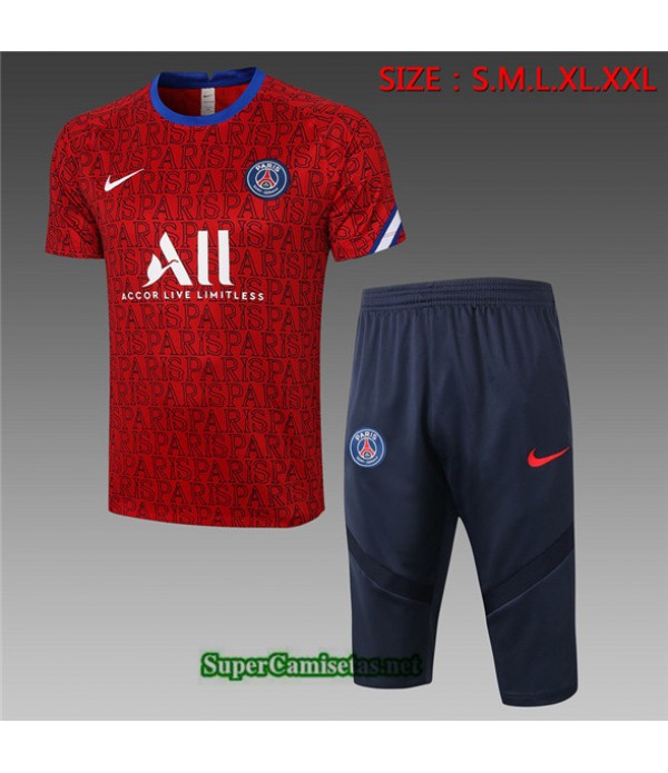 Tailandia Camiseta Kit De Entrenamiento Psg 3/4 Ro...