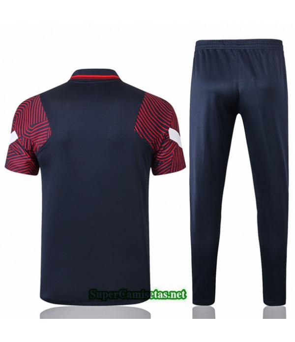 Tailandia Camiseta Kit De Entrenamiento Psg Polo Azul Oscuro/rojo 2020/21