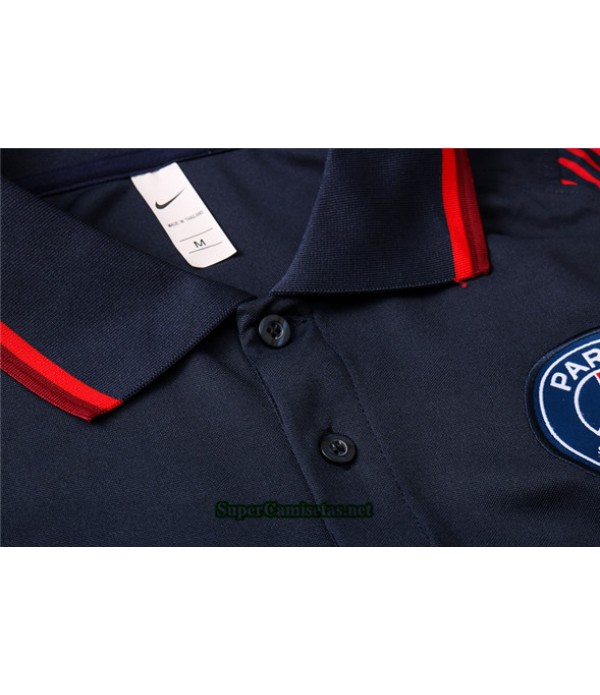 Tailandia Camiseta Kit De Entrenamiento Psg Polo Azul Oscuro/rojo 2020/21