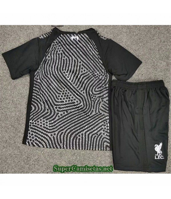 Tailandia Camiseta Liverpool Niños Portero Negro 2020/21