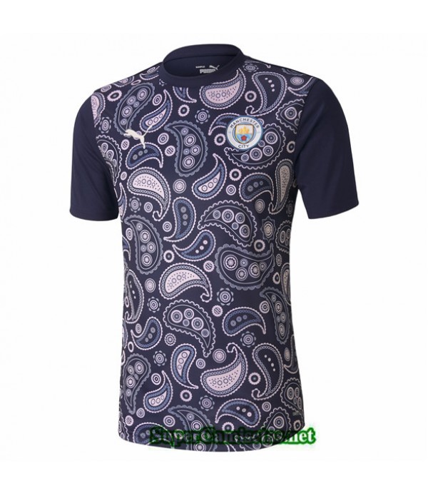 Tailandia Camiseta Maillot De Stade Manchester City Azul Oscuro