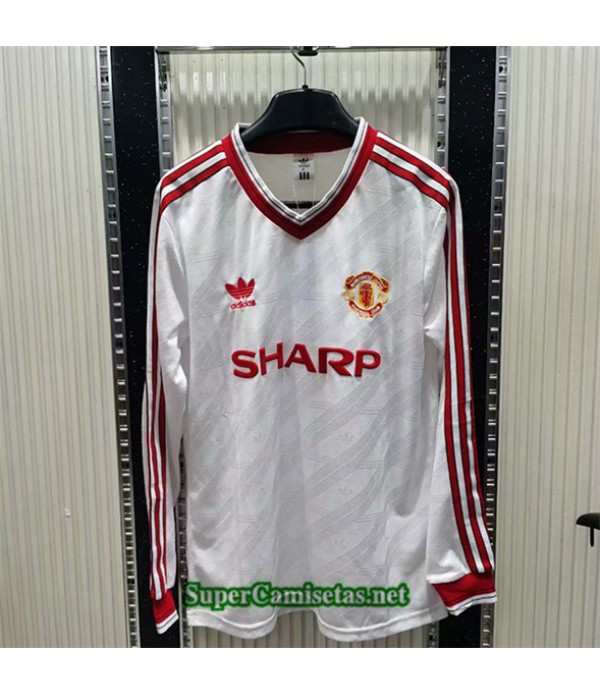 Tailandia Clasicas Manchester United Manga Larga Blanco Hombre 1986