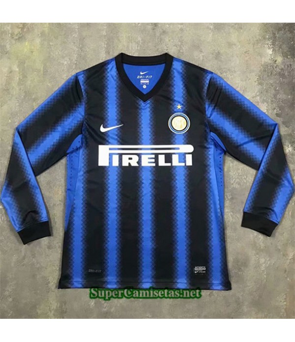 Tailandia Primera Equipacion Camiseta Clasicas Inter Milan Manga Larga Hombre 2010 11