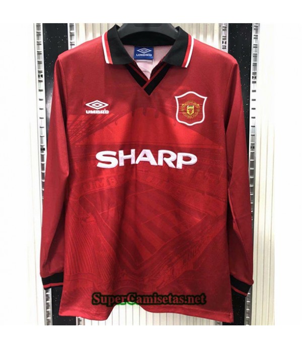 Tailandia Primera Equipacion Camiseta Clasicas Manchester United Manga Larga Hombre 1994 96