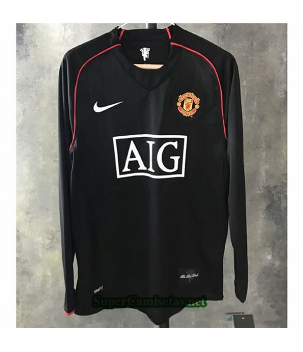 Tailandia Tercera Equipacion Camiseta Clasicas Manchester United Manga Larga Hombre 2007 08