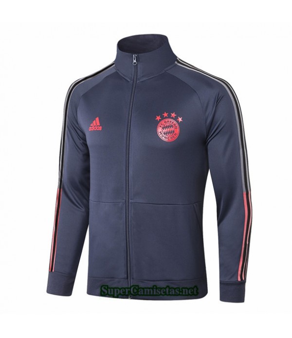 Tailandia Camiseta Bayern Munich Chaqueta Azul Oscuro 2020/21 Cuello Alto