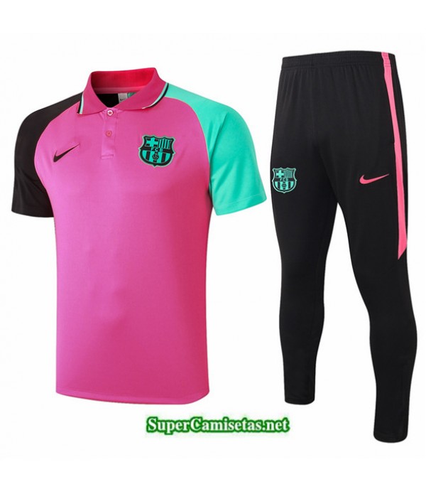 Tailandia Camiseta Kit De Entrenamiento Barcelona Polo Rosa 2020/21