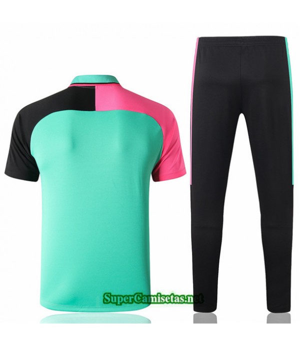 Tailandia Camiseta Kit De Entrenamiento Barcelona Polo Verde 2020/21