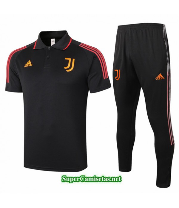 Tailandia Camiseta Kit De Entrenamiento Juventus Polo Negro/rojo 2020/21