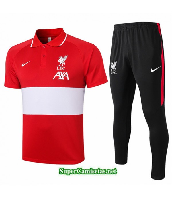Tailandia Camiseta Kit De Entrenamiento Liverpool Polo Rojo/blanco 2020/21