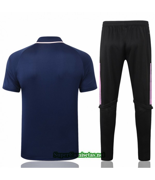 Tailandia Camiseta Kit De Entrenamiento Real Madrid Polo Azul Oscuro 2020/21