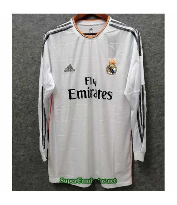 Tailandia Primera Equipacion Camiseta Clasicas Real Madrid Hombre Manga Larga 2013 14