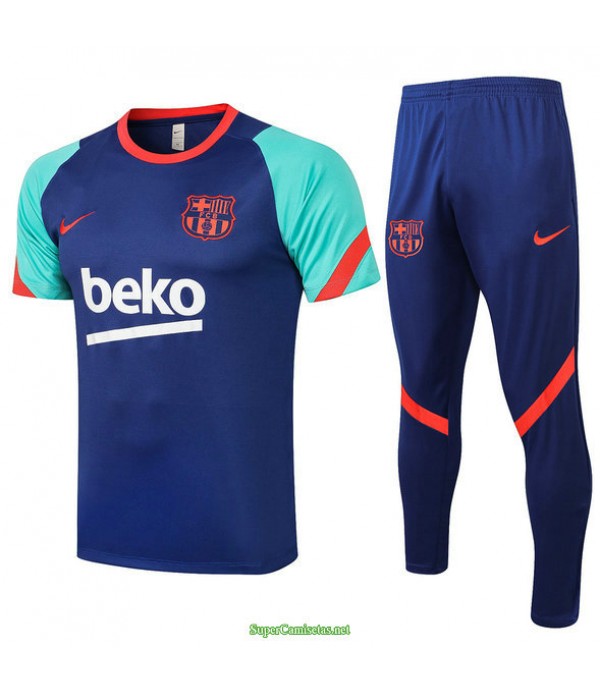 Tailandia Camiseta Kit De Entrenamiento Barcelona Azul/verde 2021