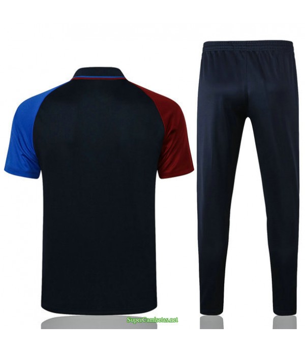 Tailandia Camiseta Kit De Entrenamiento Barcelona Polo Azul Marino 2021