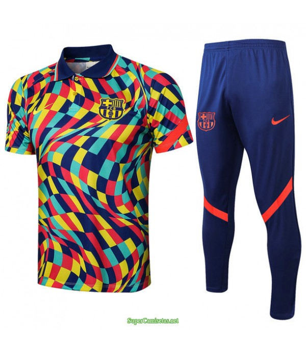 Tailandia Camiseta Kit De Entrenamiento Barcelona Polo Couleur 2021