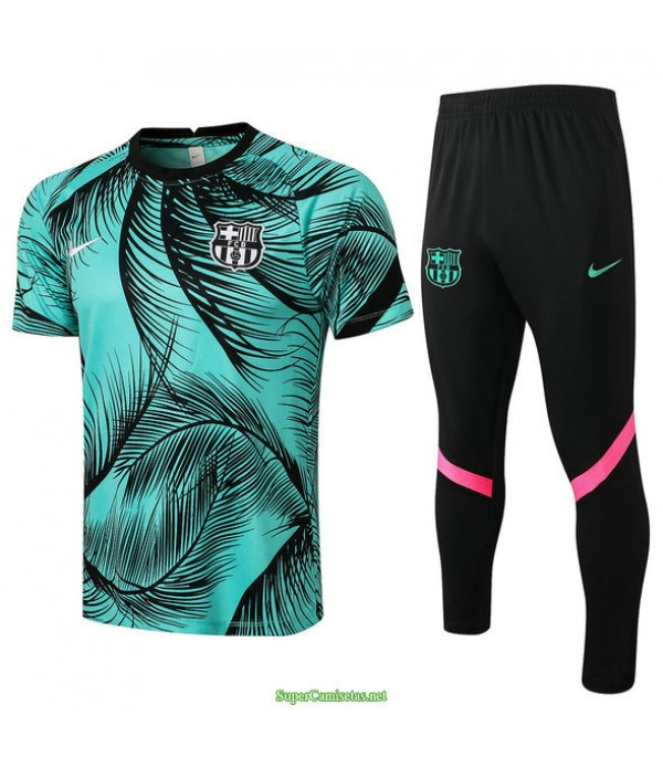 Tailandia Camiseta Kit De Entrenamiento Barcelona Verde 2021