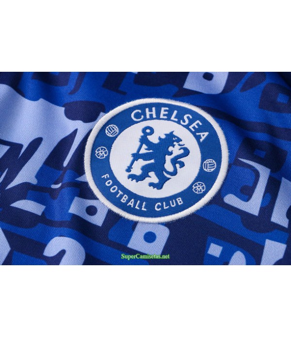 Tailandia Camiseta Kit De Entrenamiento Chelsea Polo Azul 2021