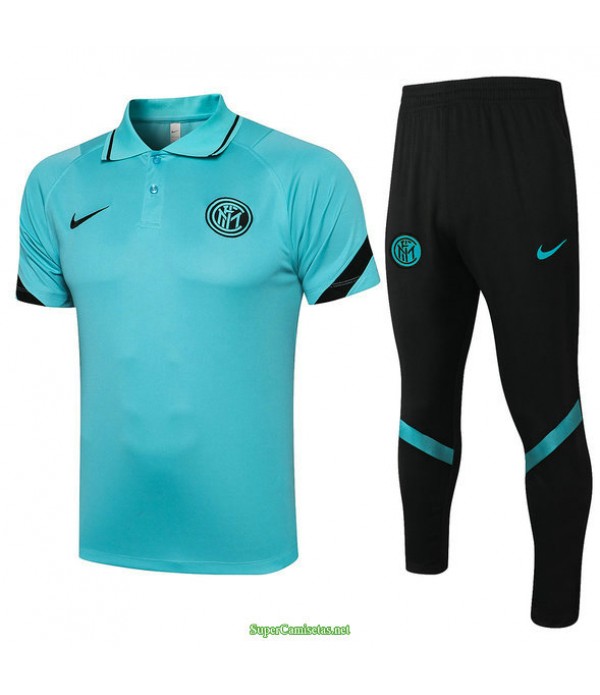 Tailandia Camiseta Kit De Entrenamiento Inter Milan Polo Azul Claro 2021