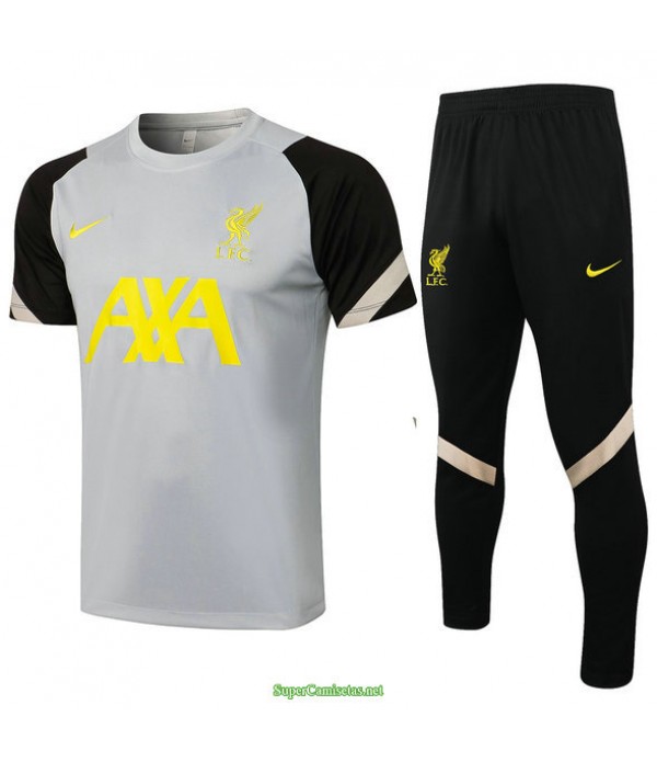 Tailandia Camiseta Kit De Entrenamiento Liverpool Gris Claro/negro 2021