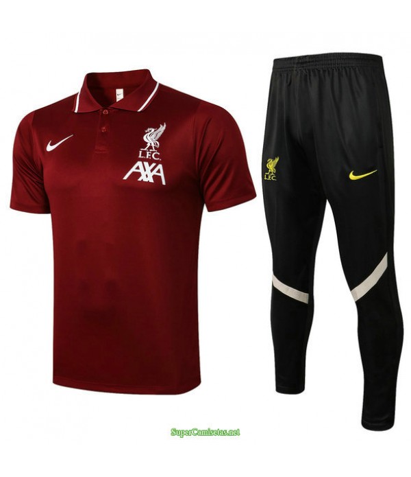 Tailandia Camiseta Kit De Entrenamiento Liverpool Polo Bordeaux 2021