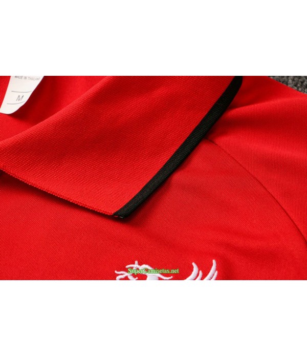 Tailandia Camiseta Kit De Entrenamiento Liverpool Polo Rojo/negro 2021
